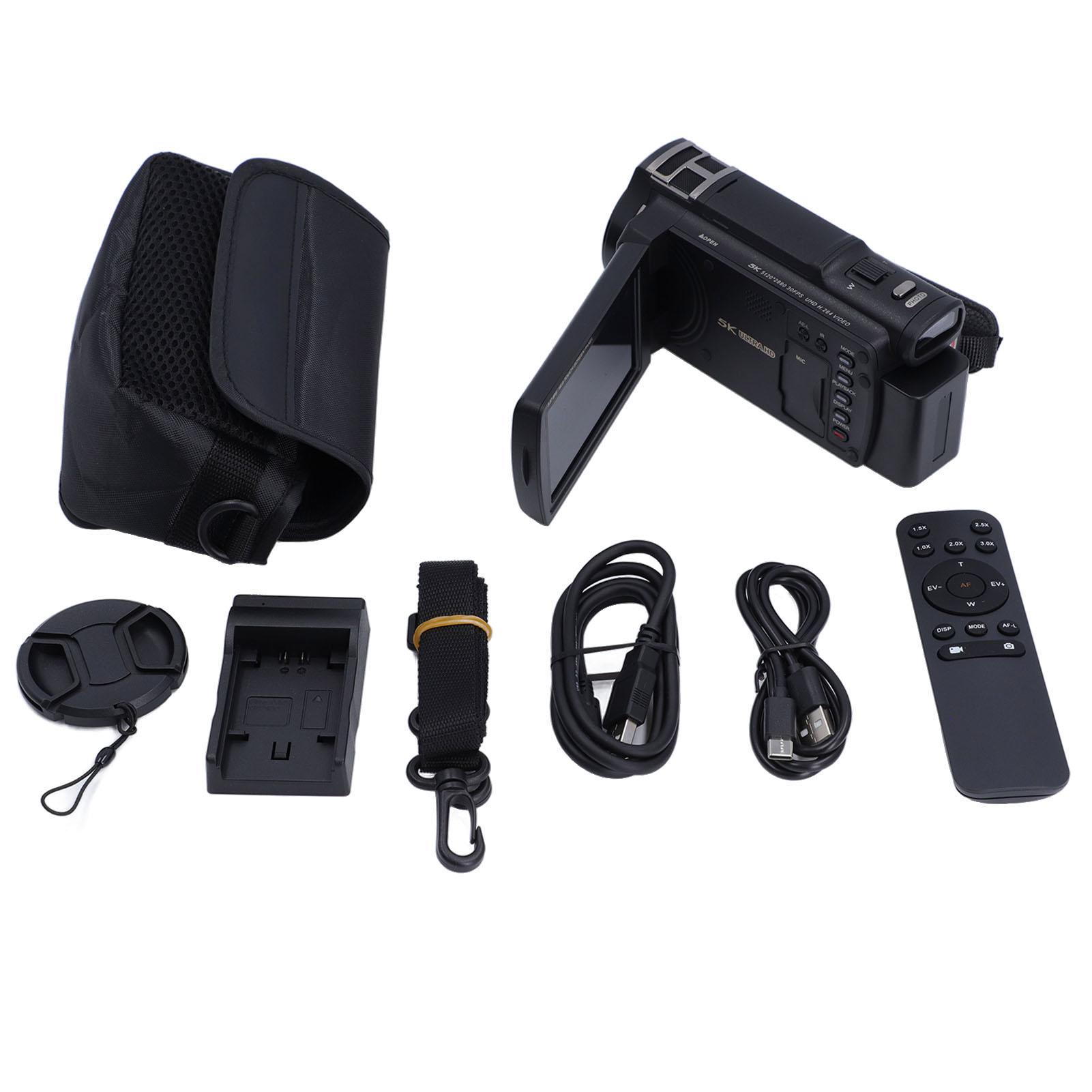 

5K 30FPS Video Camera Camcorder 12X Optical Zoom 3.5inch Rotatable Touchscreen WDR Antishake