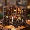 Retro DIY Wooden Doll House Figurines Miniatures Kits With LED Lights Home Desk Decoration For Adult Handmade Gifts Dollhouse