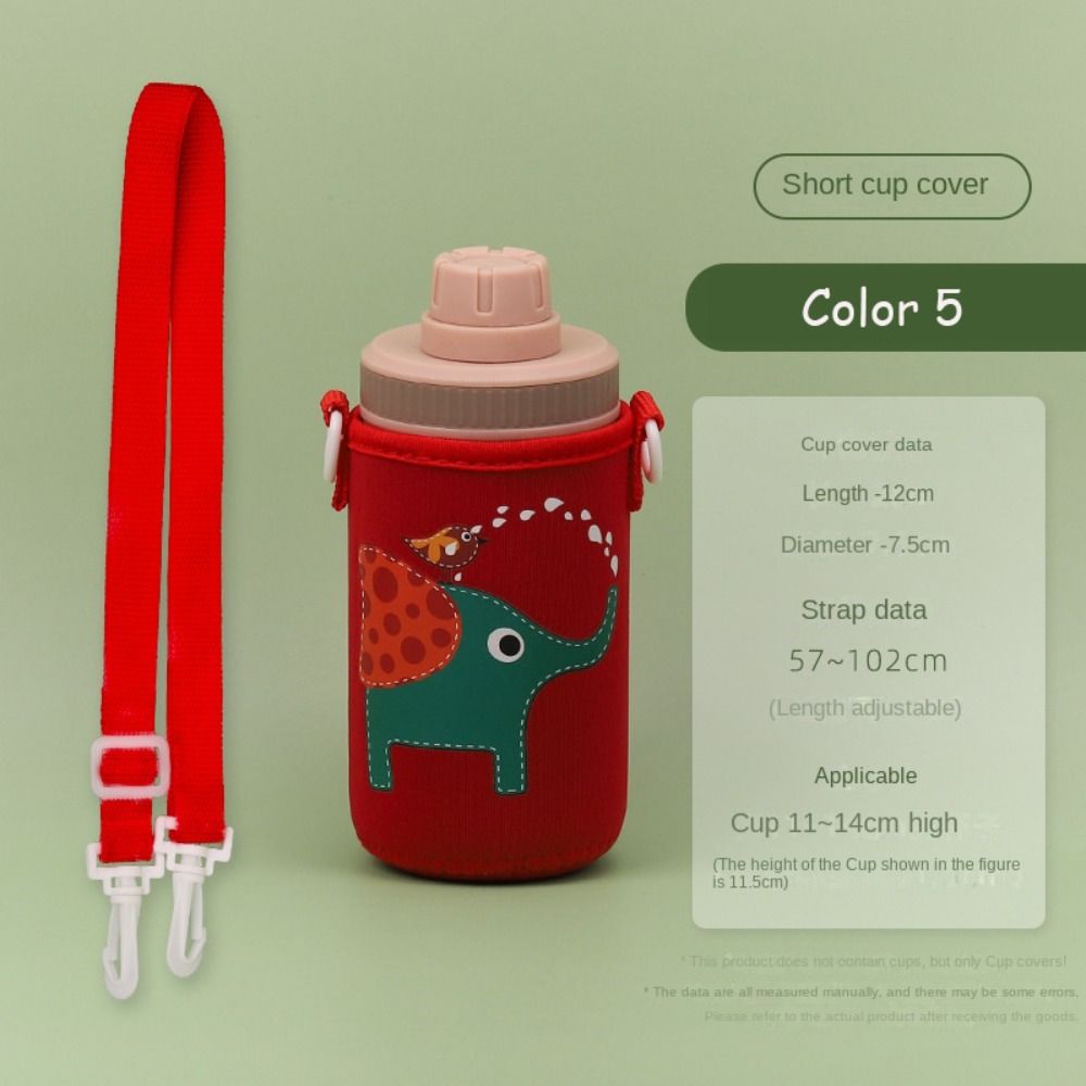 Children's Cartoon Cup Cover Handheld Crossbody Dual Purpose Portable Protective Insulation Cup Cover Water Bottle Cover