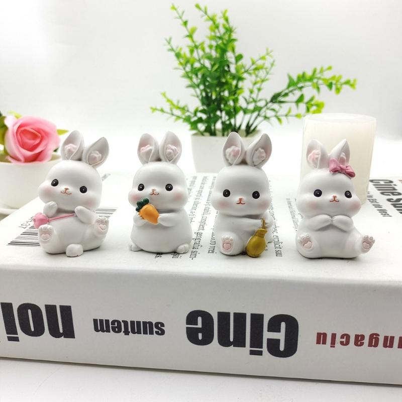 Cartoon Rabbits Silicone Molds Crafts Ornament Plasters Mold Handmade Scented Candle Mould Home Decorations Tool