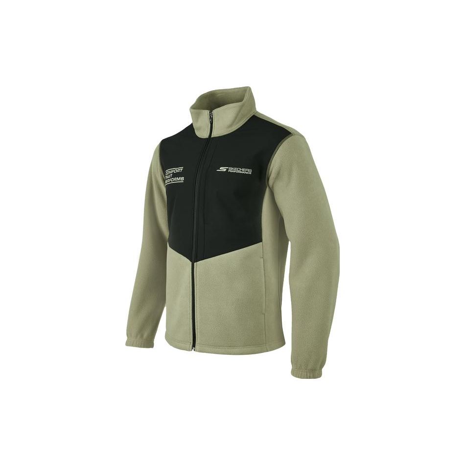 Skechers Retro Color Block Fleece Jacket Men Jackets Rock-Green P423M070-01DR S