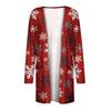 Dámská móda Volné Ležérní Kapesní Vánoční potisk Cardigan Bundy