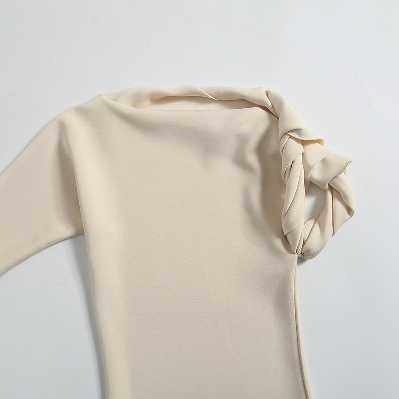 Pure Desire Asymmetrical Off-Shoulder Dress: 2024 Summer Sexy Slim-Fit Hip-Hugging Skirt for Women