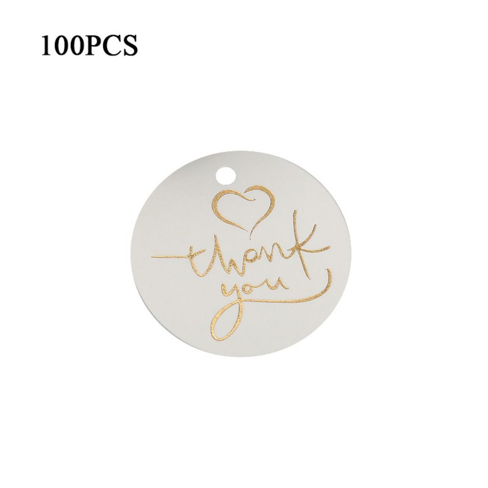 

Round Gold Foil White Black Hang Thank You Card Lables Gift Decoration Thank You Tag белый