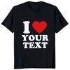 T-shirt op maat met ontwerp: 'I Love Your Own Logo', tekst of foto (gratis aan beide zijden te gebruiken) - EU-maat - Katoen - Gepersonaliseerd T-shirt - Unisex - Katoen