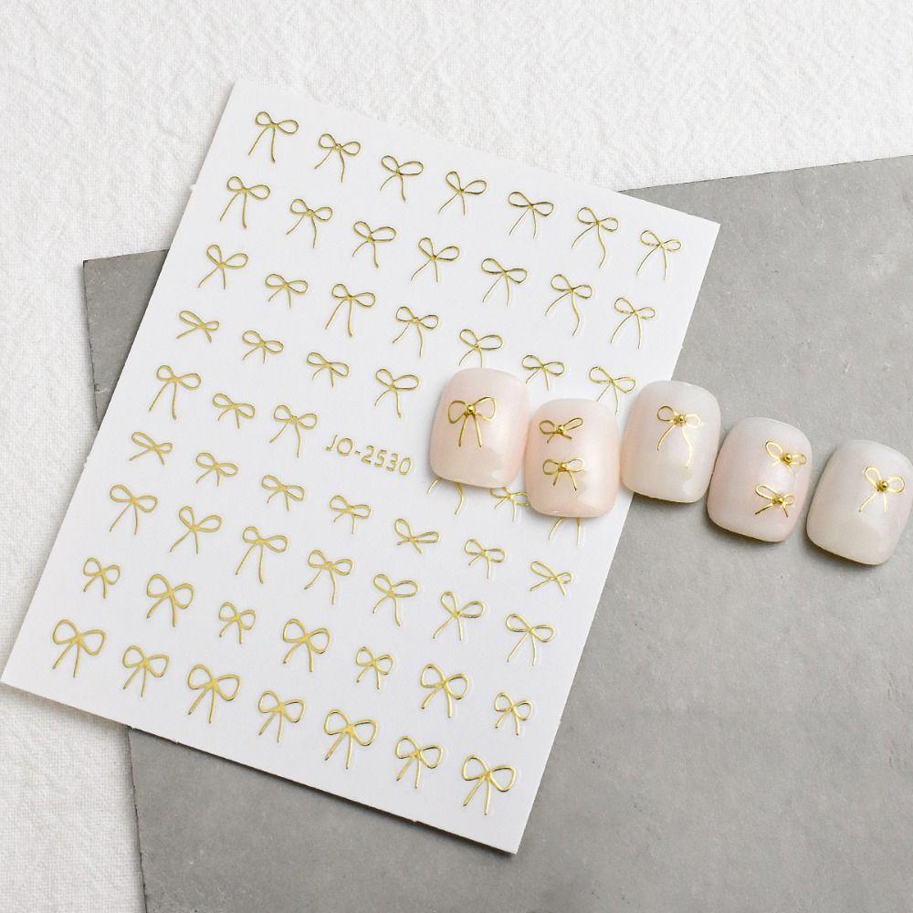 Long Lasting Bow Nail Art Stickers Glitter Shining Nail Art Decoration  DIY Manicure