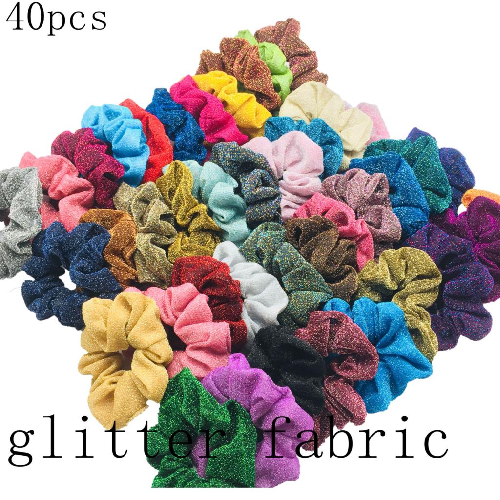 50/40/30 Stück/10 Stück Haargummis für Frauen Mädchen Plüsch Elastisches Band Gummiband Weihnachten Weihnachtsmann Accessoires Flauschiger Kunstpelz Satin