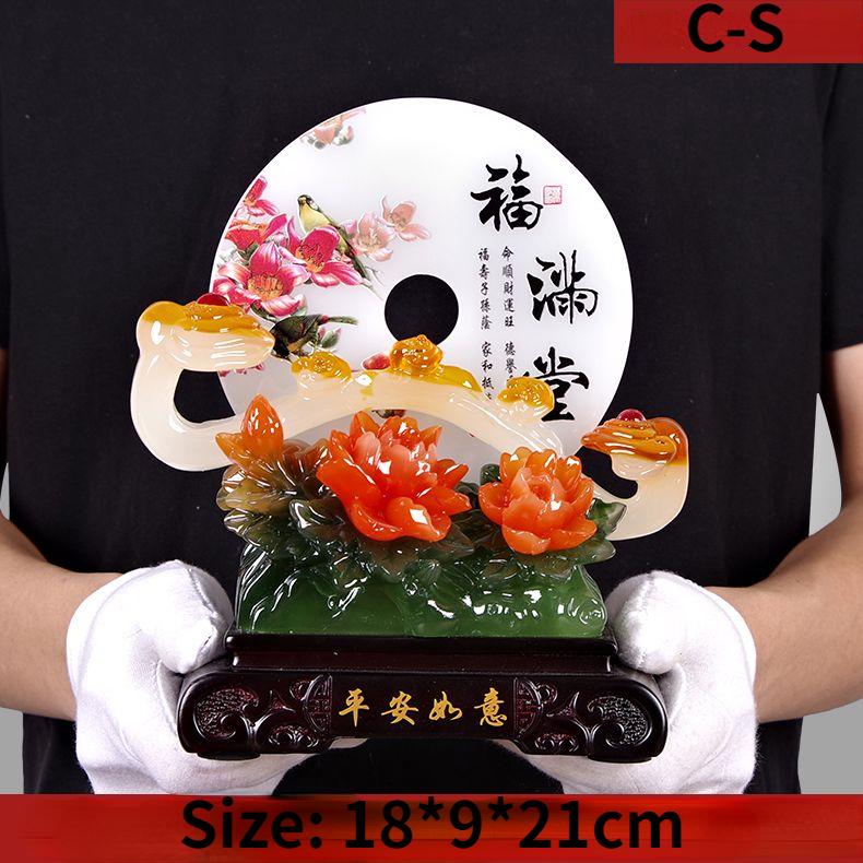 Jade Ruyi Sicherheits-Schnalle Dekoration Moderner Chinesischer Stil Wohnzimmer Weinschrank Reichtumsanziehende Dekoration