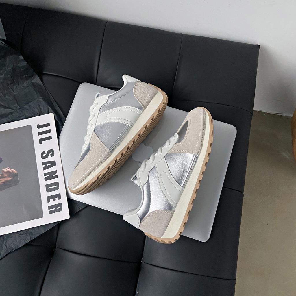 Beige retro versatile platform casual Forrest Gump shoes women's 2025 new summer height increase lightweight sports dad shoes