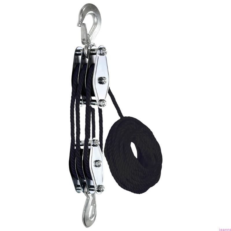 Block And Tackle Rope Pulley Hoist Lifting Power Multifunctional Heavy Duty Pulley System Metal Sheave With 1100/2200Lbs