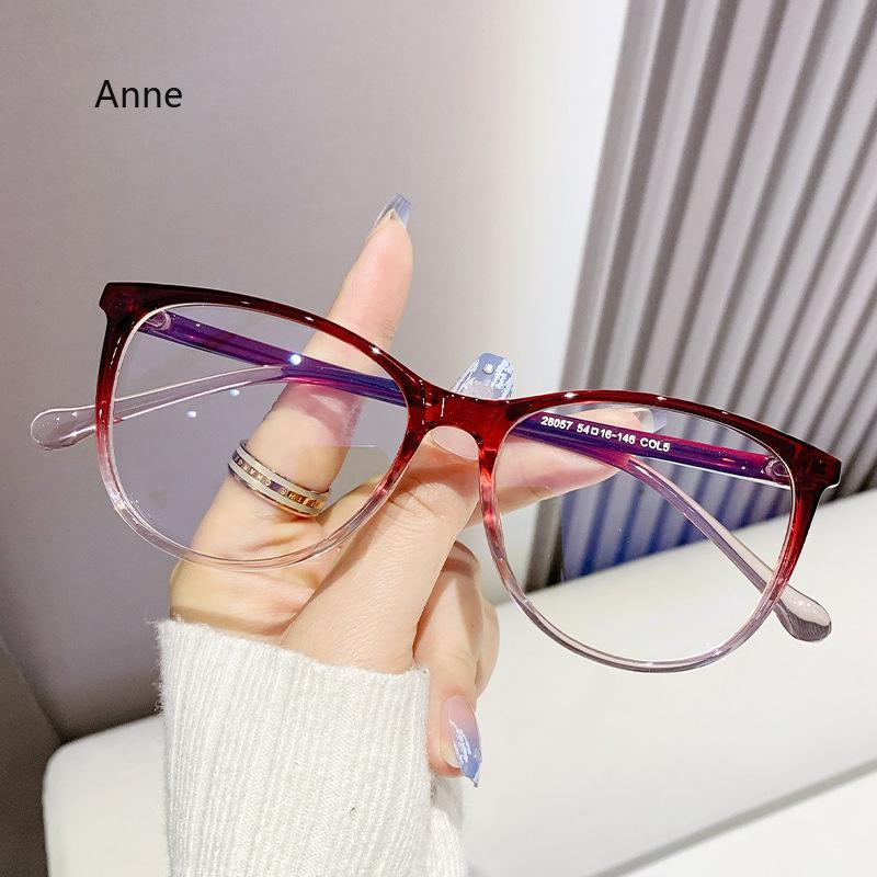 Korean Fashion Anti Blue Light Glasses Square Gradient Blue Frame Vintage Men Women Simple Design Eye Protection Eyewear
