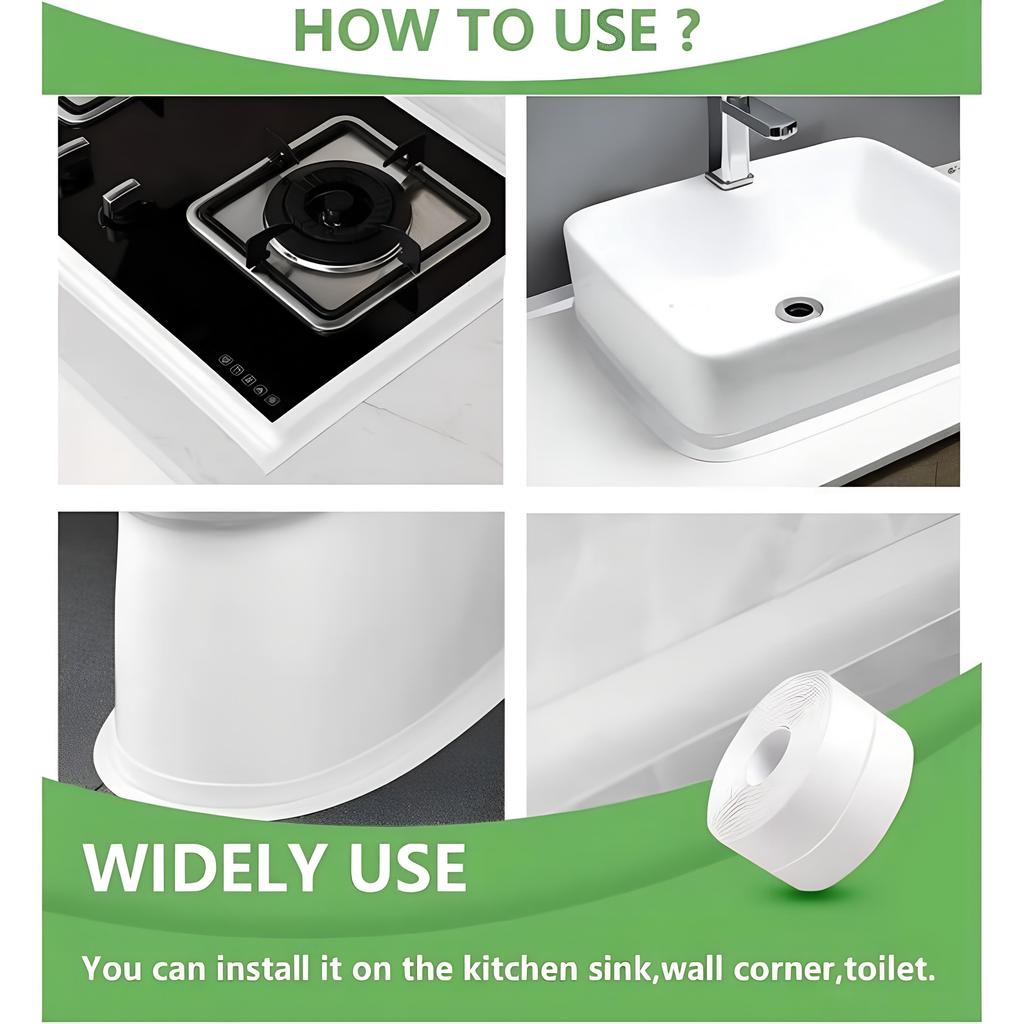 Waterproof and Mold Proof Self-Adhesive Sealing Tape for Toilet, Kitchen, and Bathroom