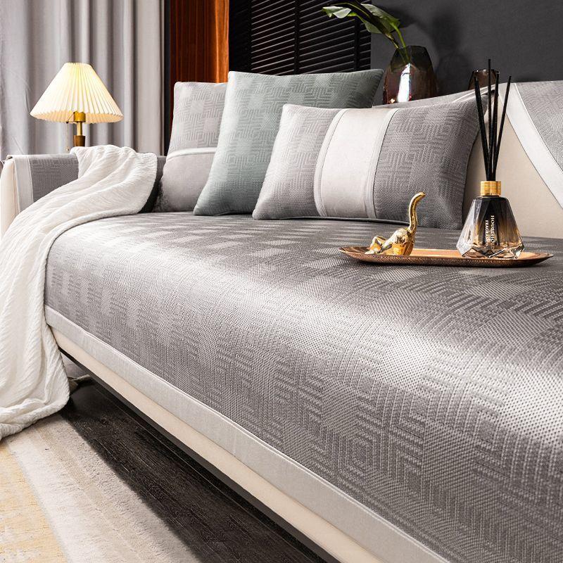 Light Luxury Ice Silk Sofa Cushion, High-Quality Summer Sofa Cover, Non-Slip Leather Sofa, Summer Mat Seat Cushion Cover 70*70cm