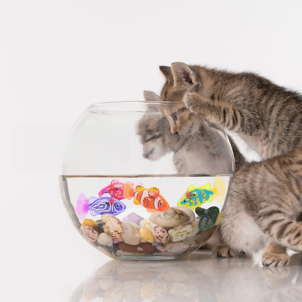 1Pc-50Pcs Baby Bathing Light Sensing Electronic Fish Water Play Toy, Simulating Small Fish Swimming,Suitable For Teasing Kittens