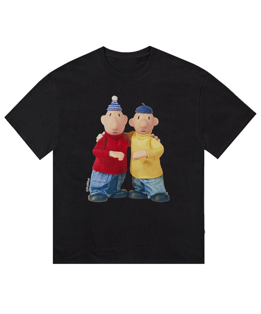 Fun Cartoon Character Print Pattern T-shirt Fashion Trend Short Sleeve Crew Neck Casual Loose Street Wear Unisex Sports T-shirt