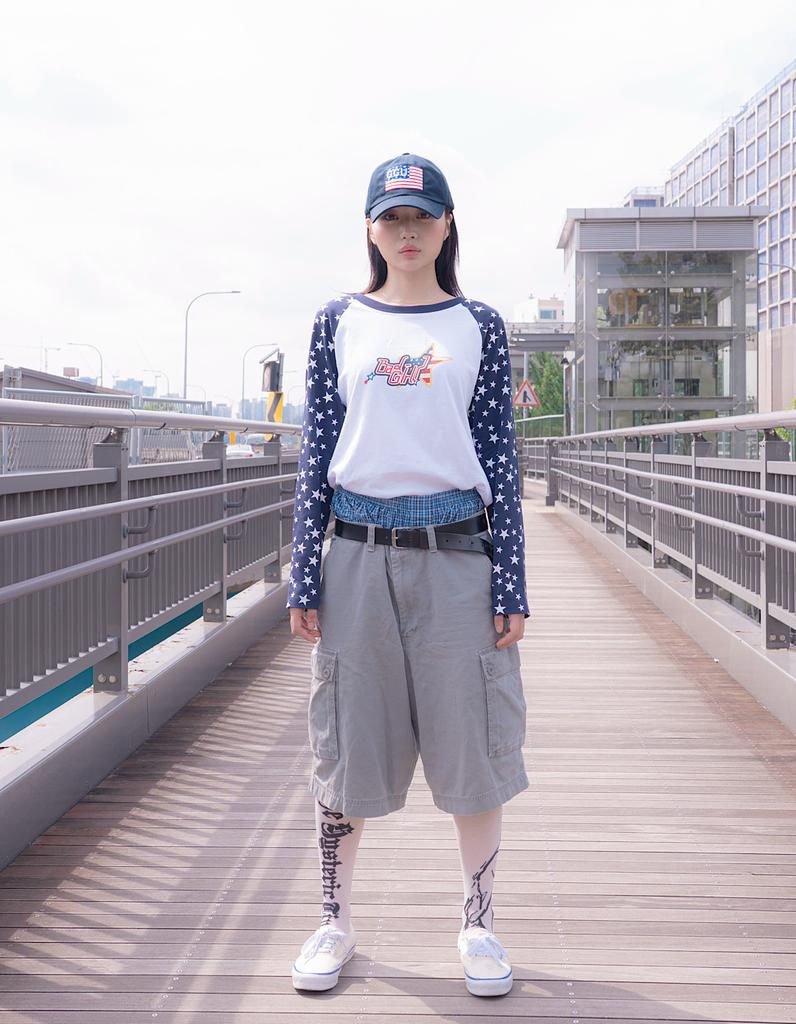 Jwijwiyu Bad Girl Star Raglan Long Sleeve
