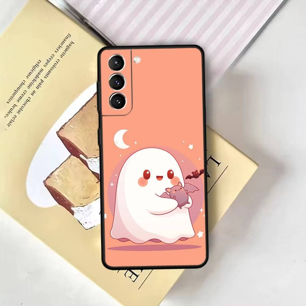 Halloween-Ghost-Cute Phone Case For Samsung GalaxyA13,21s,22,31,32,52,53,71,72,73,Soft Black Cover