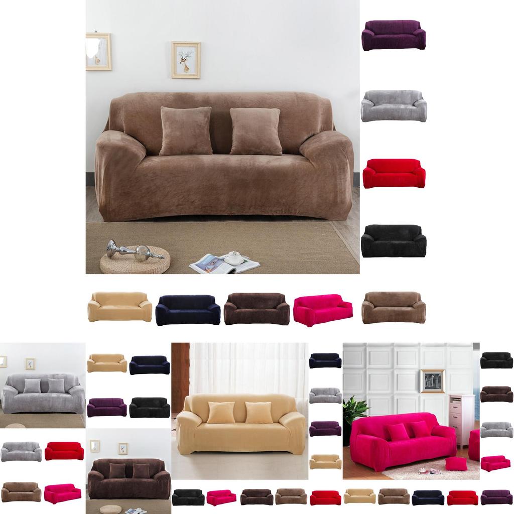 Wholesale Plush Sofa Cover Full Coverage Anti-slip Thick Single/three-person Amazon/wish/cross-border Hot