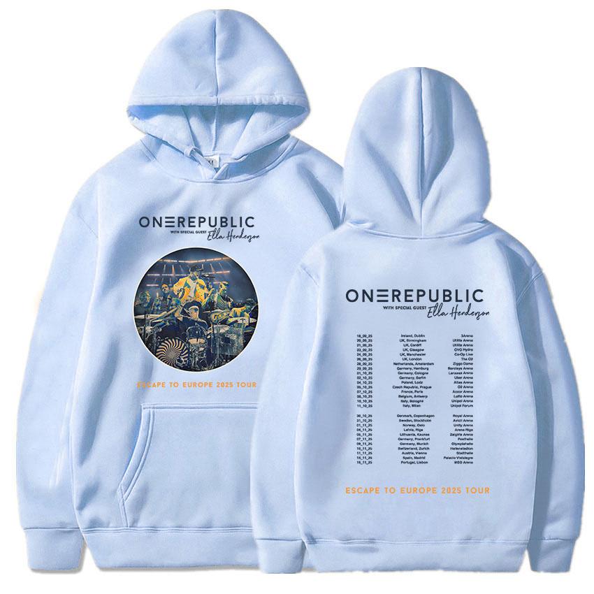 OneRepublic Escape To Europe 2025 Tour Hoodies Autumn Fleece Casual Male Sweatshirts Long Sleeve Band Printing Sudaderas Unisex