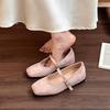 Retro Suede Square Head with Mary Jane Shoes, Summer Fashion Outer Wear Casual Versatile Inner Height Increase Doudou Single Shoes