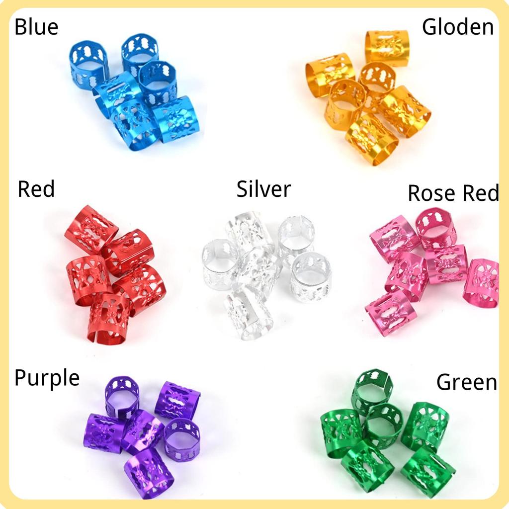 400pcs Hair Jewelry for Braids, Dreadlocks, Beads, Cuffs, Rings & Clips - Colorful Aluminum, Adjustable Metal Hair Accessories for Women & Girls