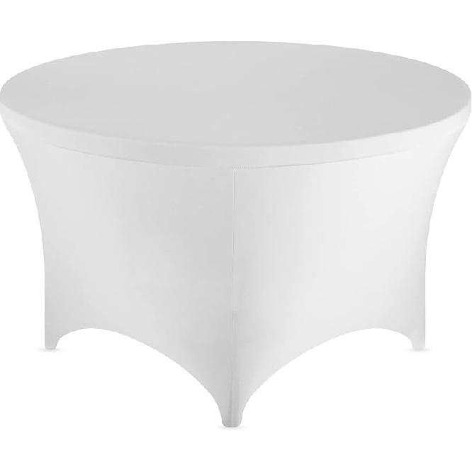 FestiCorp 60 Inch Round Spandex Table Covers 5ft Fitted Tablecloth for 5 Foot Tables, Stretch Wrinkle Free Black Table Clothes for Party, Wedding, 5 feet