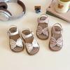Cute Lace Bow Princess Sandals, Korean Style Soft Sole High-value Girls School Shoes