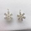Snowflake Design Xmas Earrings Bowknot Zircon Earrings Fashion Pearl Studs  Women Gift