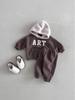 Unisex Koreanischer Stil Farbblock Fleece Hoodie Set - Winter Neuheiten für Jungen