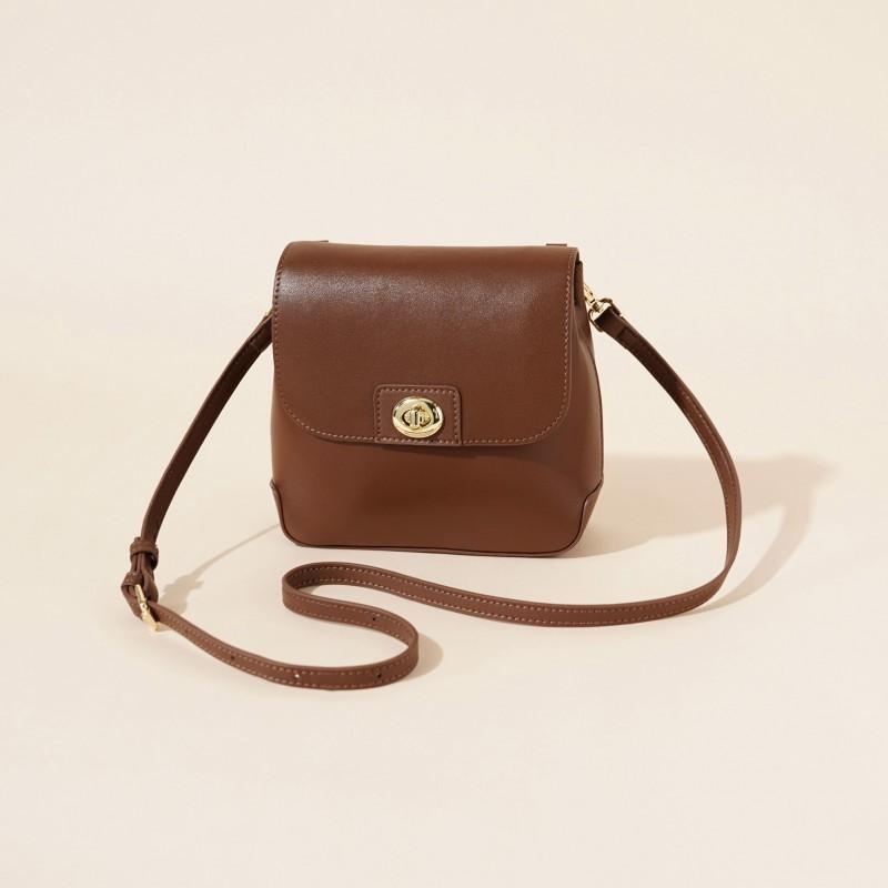 Genuine Leather Women's Bag New Retro Fashion Simple All-matching Casual Small Square One-shoulder Cross-body