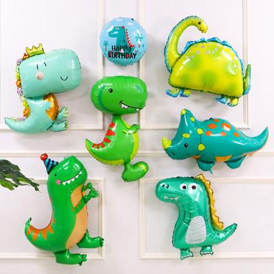 Duży Balon Kreskówkowy Dinozaur, Tyranozaur Rex Welociraptor Plesiozaur Dziecięca Dekoracyjny Balon z Folii Aluminiowej na Przyjęcie Urodzinowe