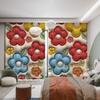 Cartoon Rabbit Clouds High Shading Curtain Fresh Ins 3D Children's Room Bedroom Bay Window Opening Living Room Blackout Curtains featuring Hook4