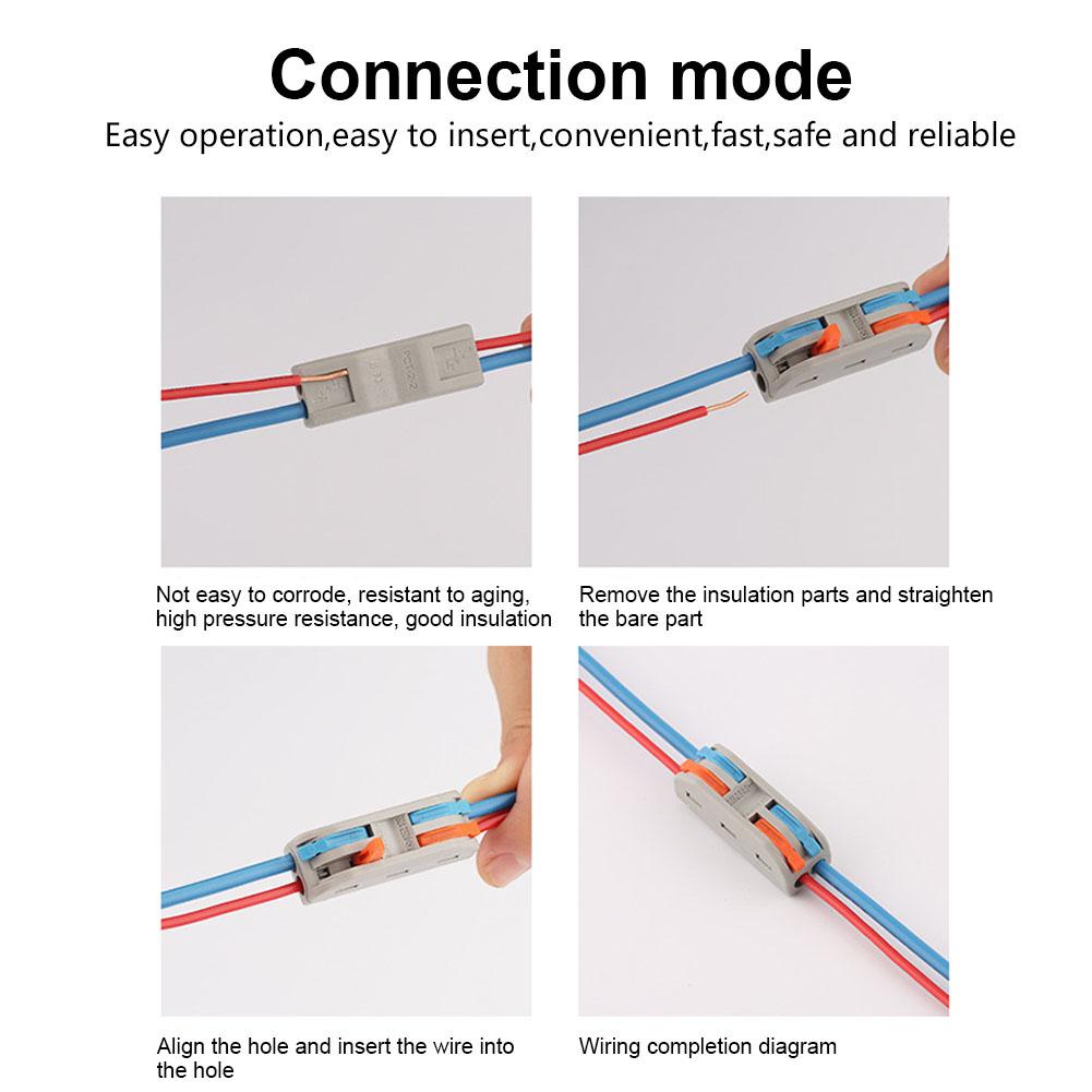 48Pcs Wiring Connector Conductor 2Positions 11~28AWG PCT22 with Bracket Screws