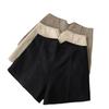 Women's High-Waisted Woolen A-Line Shorts: Minimalist, Slimming, and Casual for Autumn/Winter.