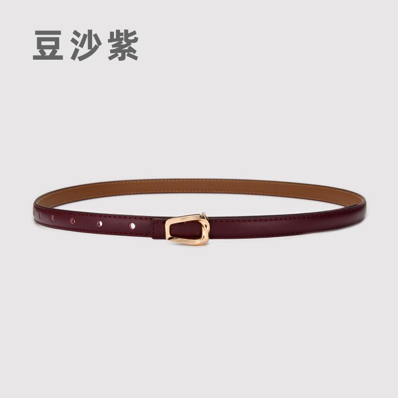 Leather Thin Belt Women'S Fashion Belt With Skirt Simple And Trendy Thin Belt Women'S Thin Belt