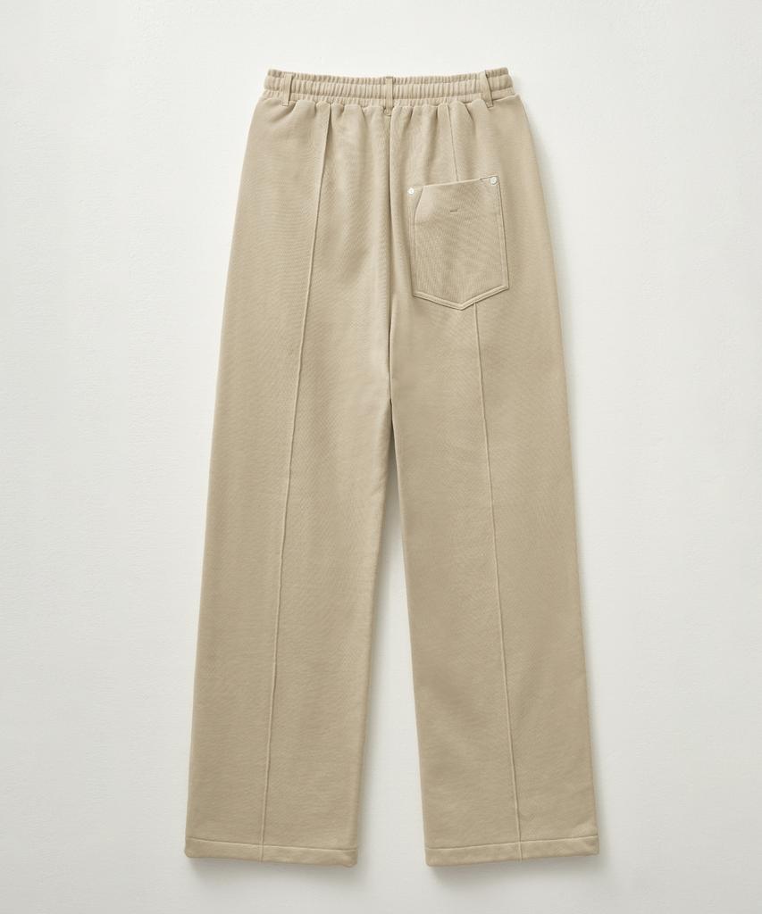 Seteo Cotton Elastic Waist Sweatpants Beige (Type A)