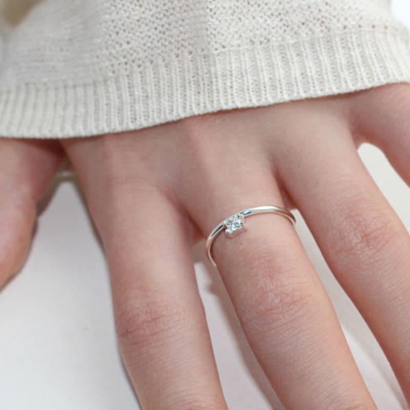 Overcozy Square Drop Cubic Ring