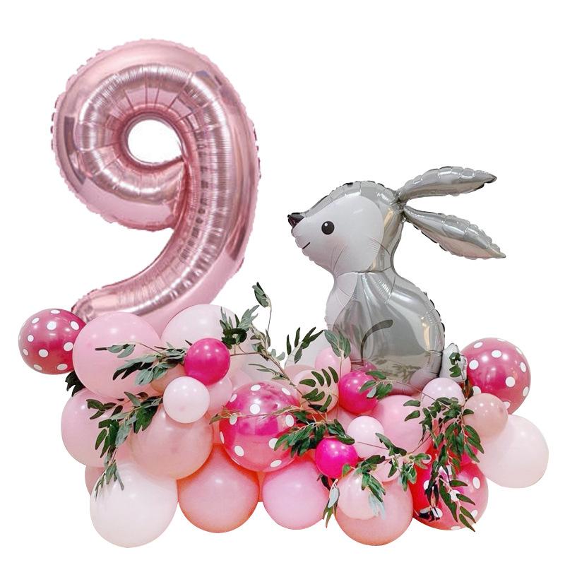 33 Grey Easter Bunny Balloons 40 Aluminum Film Balloons Happy Children's First Birthday Party