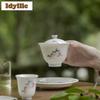 140ml Jade Mud Hand-painted Peach Gaiwan Boutique Tea Tureen Tea Bowl With Lid Kit Tea Maker Cover Bowl Chinese Teaset Ornaments