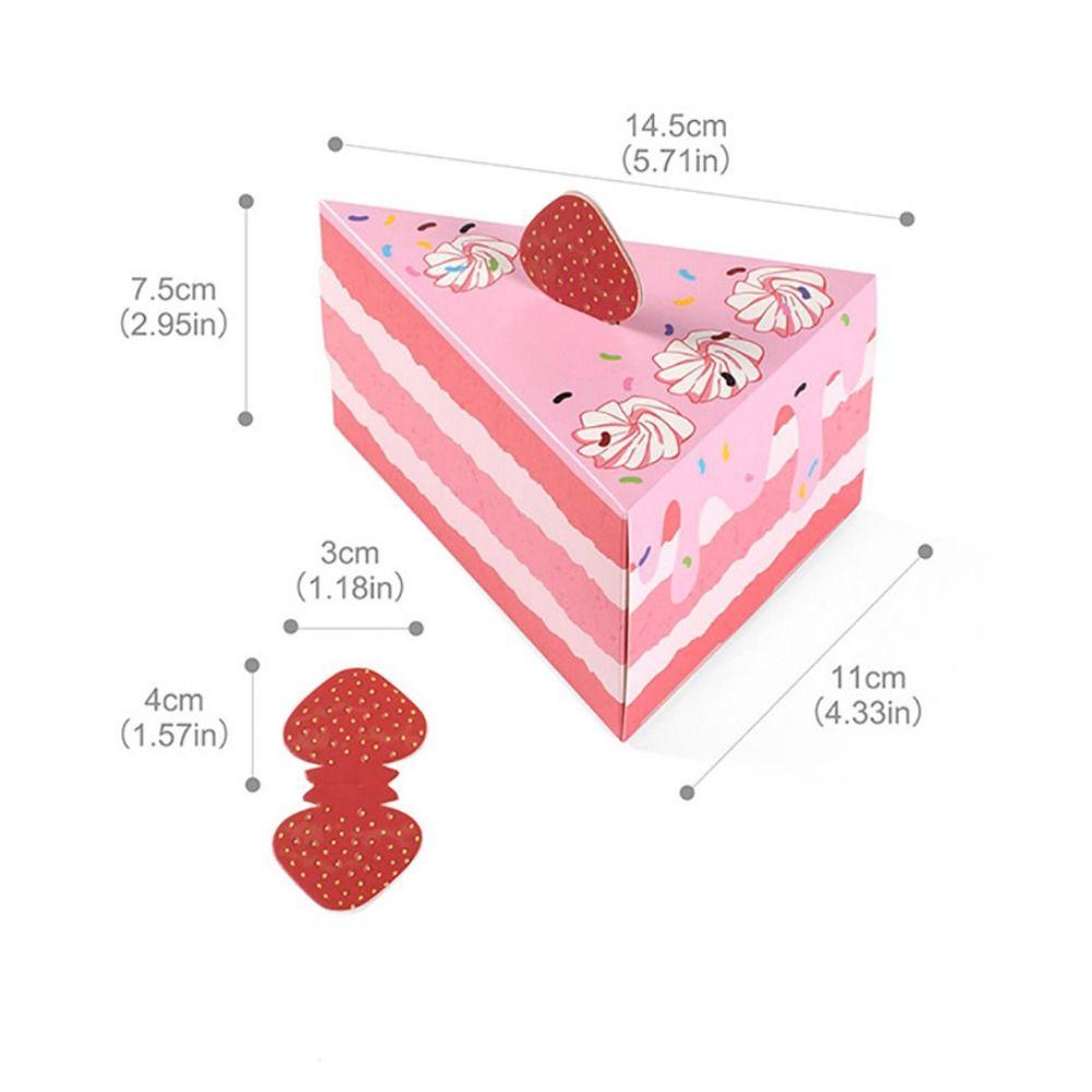 10PCS Creative Triangle Cake Gift Boxes Multicolor Cartoon Dots Strawberry Packing Box Paper Wrapping Box Children's Day