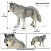 Large Solid Tibetan Gray Wolf Model - Children's Cognitive Toy Ornament
