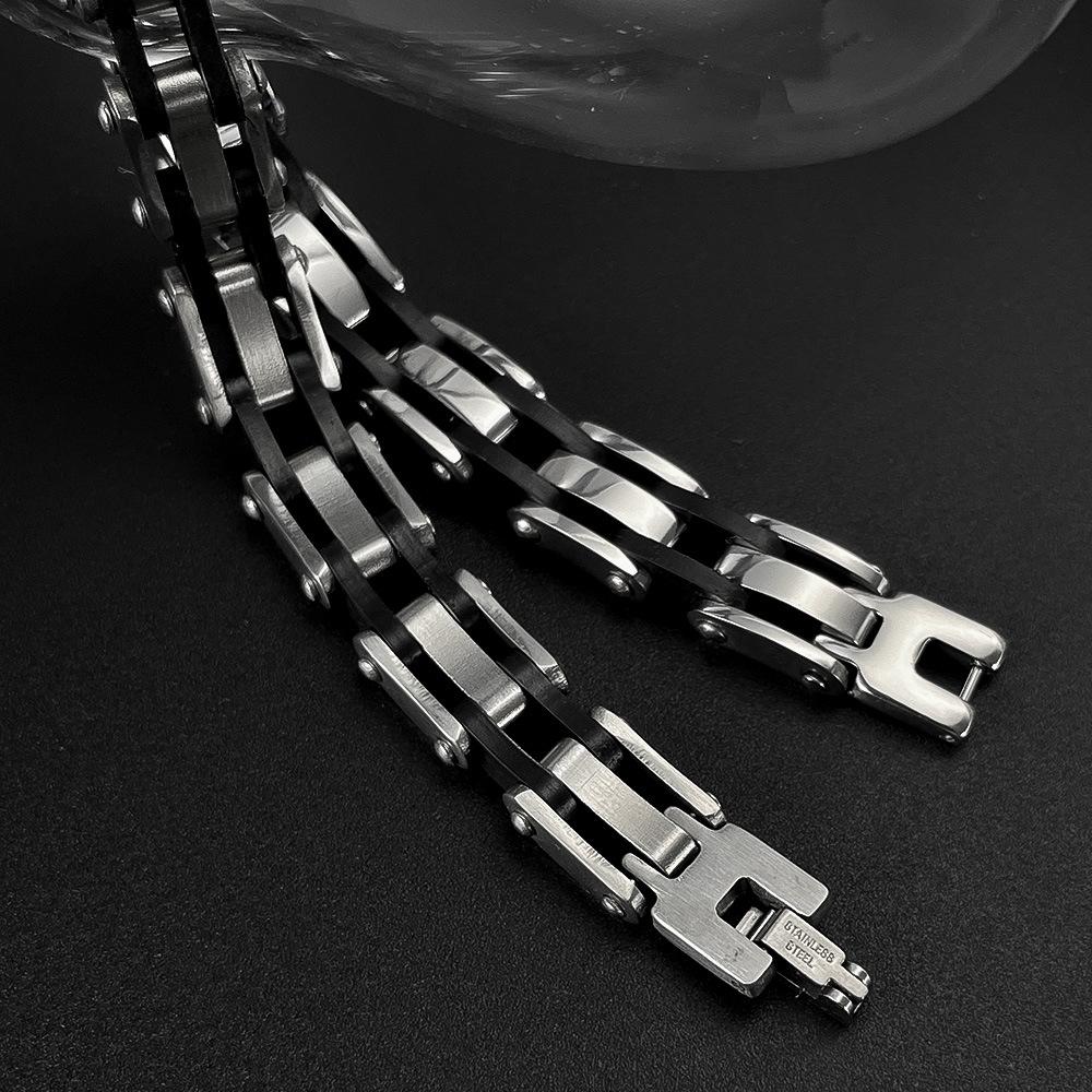 Men's Retro Titanium Steel Bracelet, Simple Business Personalized Metal Chain Body Bracelet Trendy Boys Accessories