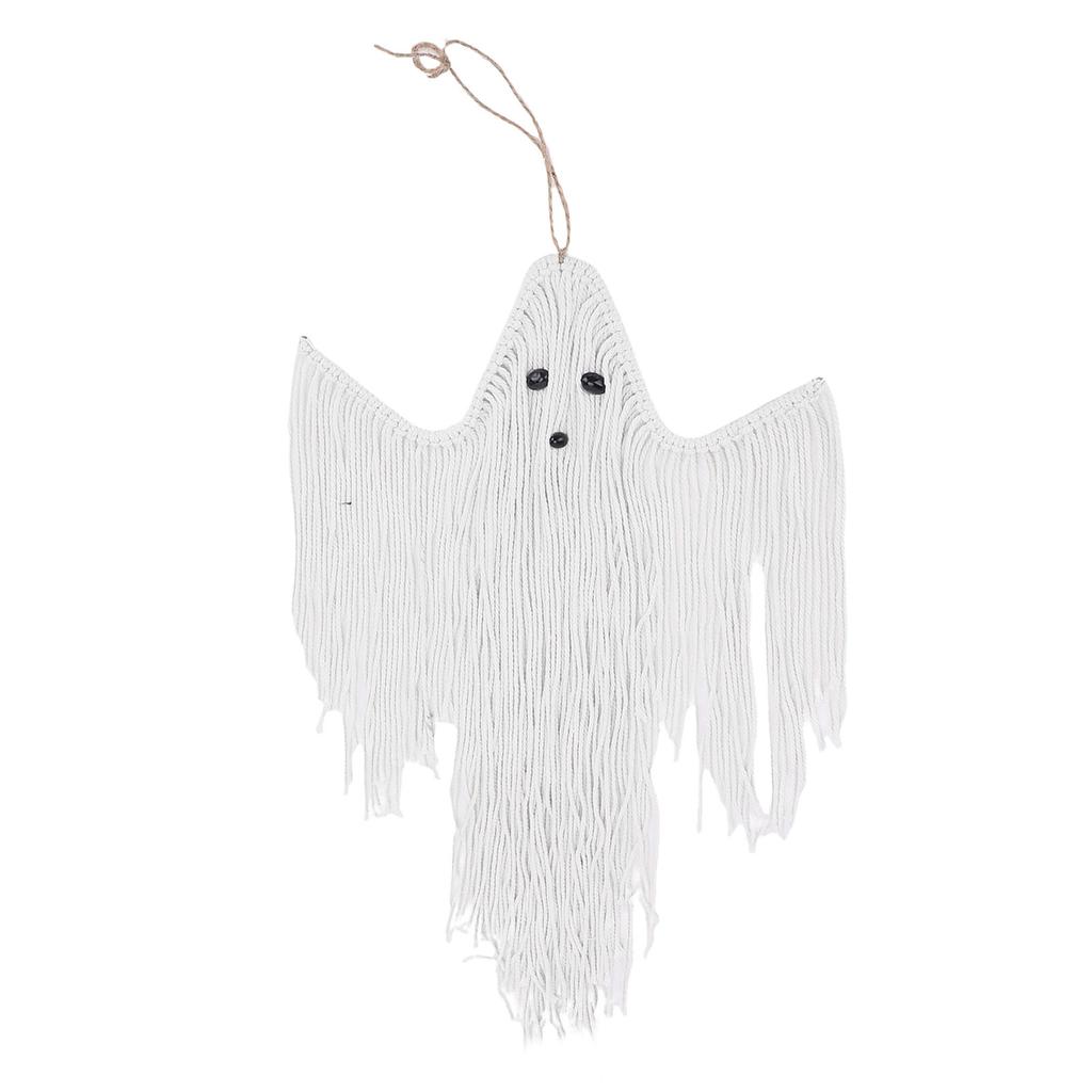 Decoração Fantasma Pendurada Estilo Boho Assustador Fantasma de Corda de Algodão Tecida à Mão para Arte de Parede Feriado Porta Janela
