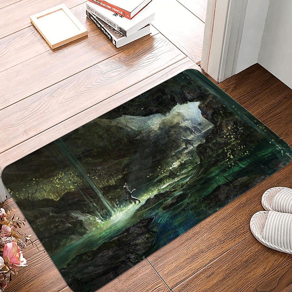 

3D Vision The Cave Is Illuminated By A Beam of Light and Filled with Darkness. The Door Mat Features A Wild Man Holding A Torch 40x60cm