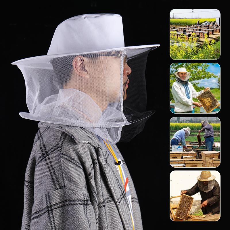 Beekeeping Professional Cap Beekeepers Hat with Brim Face Thickening Sunscreen Half-Length Special Protection Beekeeper
