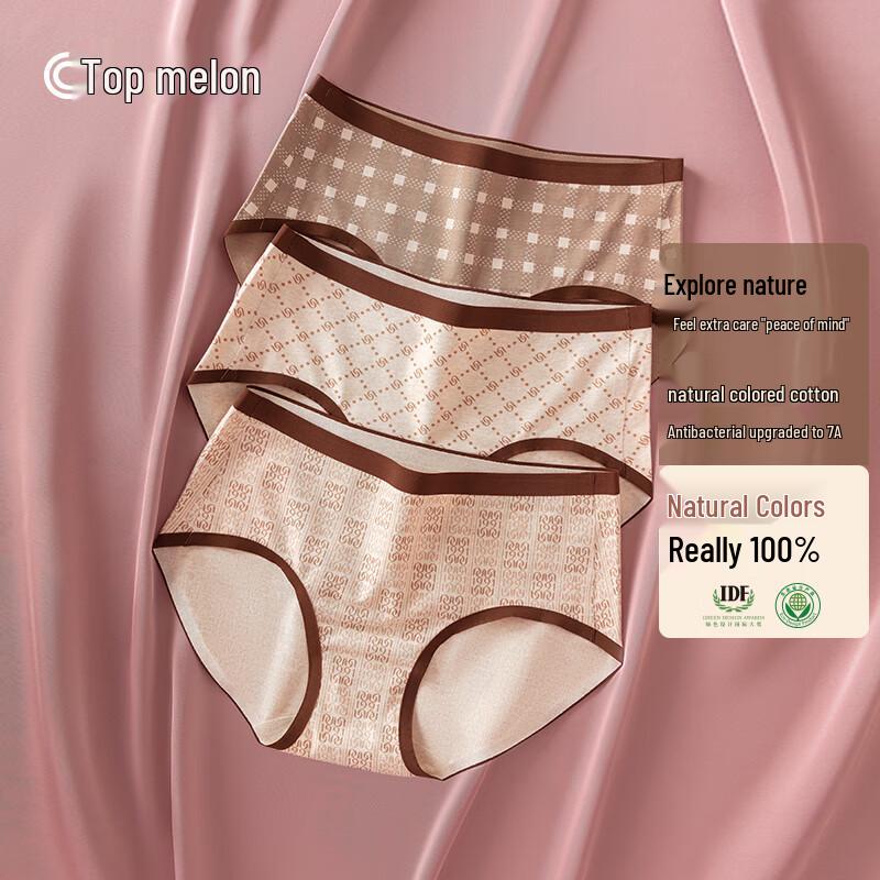Dingguagua Women's Antibacterial Modal Mid-Waist Briefs 3-Pack