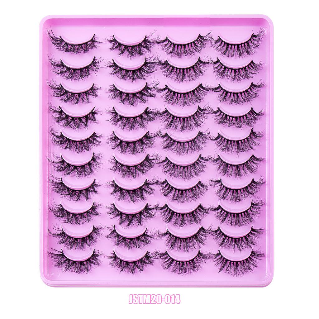 20 Pairs Of Mixed Imitation Mink False Eyelashes Naturally Curled Eyelashes Nude Makeup Thick Eyelashes