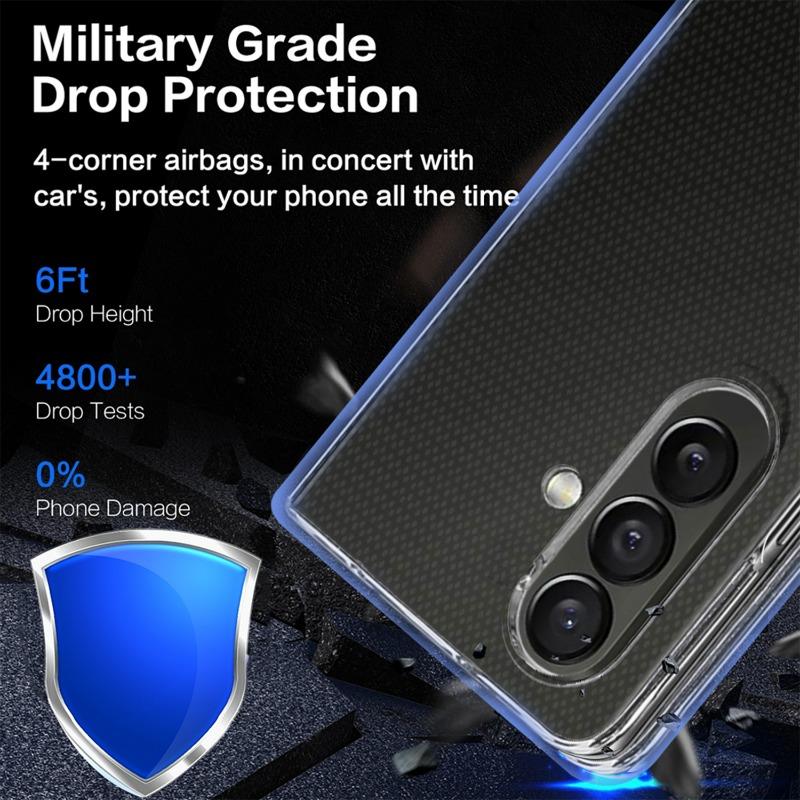 Transparent Phone Case for Samsung Galaxy Z Fold 7 6 5 Anti-scratch PC Anti-fall Cover for Z Fold7 Fold6 Fold5 Phone Accessories