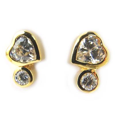 [M1685] - White Gold Plated 'Love' Earrings