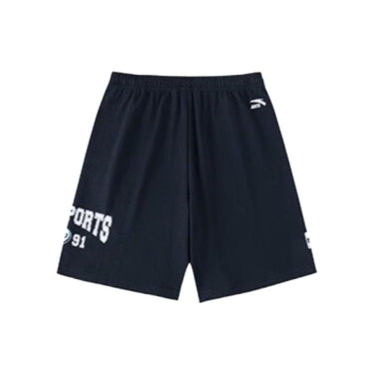 Anta Lifestyle Series Letter Print Knitted Five-Point Shorts Men shorts Basic-Black 152338311-2